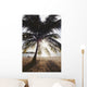 View Of Ocean And Beach Through Palm Tree Wall Mural