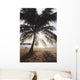 View Of Ocean And Beach Through Palm Tree Wall Mural