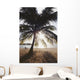 View Of Ocean And Beach Through Palm Tree Wall Mural