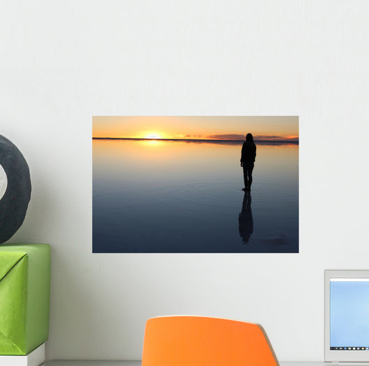 Silhouette of a Person Reflected in Water Wall Decal