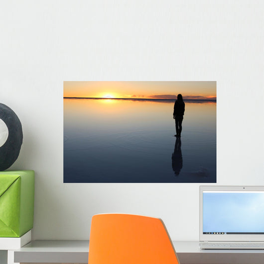 Silhouette of a Person Reflected in Water Wall Decal