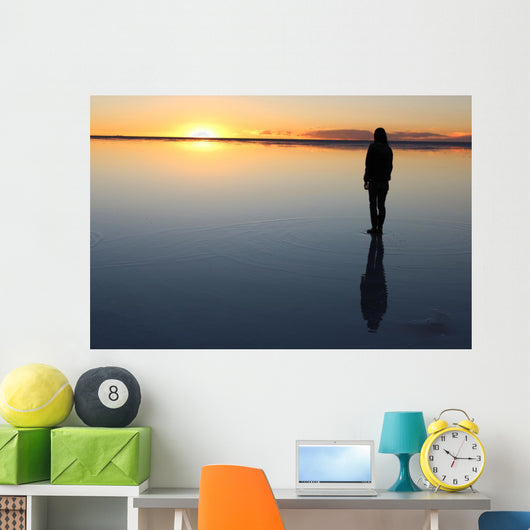 Silhouette of a Person Reflected in Water Wall Decal