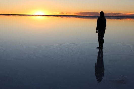 Silhouette of a Person Reflected in Water Wall Decal