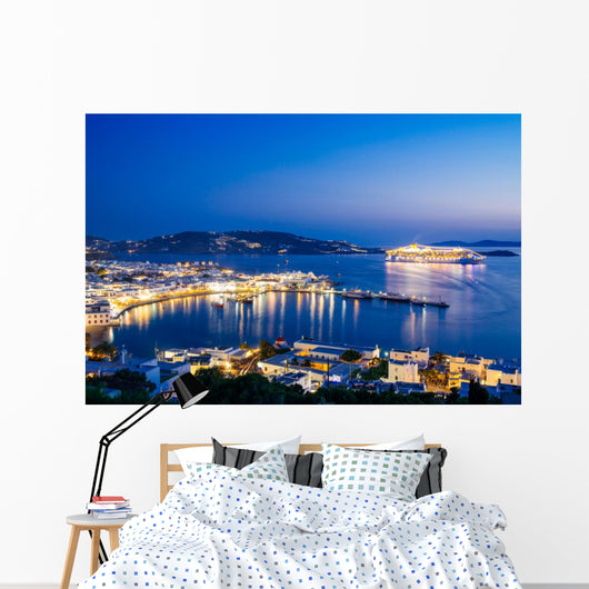 Mykonos Town Night from Wall Decal
