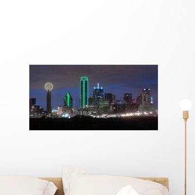 Trinity River Dallas Texas Wall Decal shown on a wall