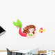 Mermaid with Fish Wall Decal