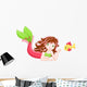 Mermaid with Fish Wall Decal