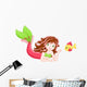 Mermaid with Fish Wall Decal