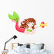 Mermaid with Fish Wall Decal