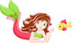 Mermaid with Fish Wall Decal