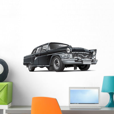 Soviet Luxury Car Wall Decal shown on a wall
