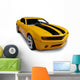 Yellow American Sports Car Wall Decal