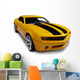 Yellow American Sports Car Wall Decal