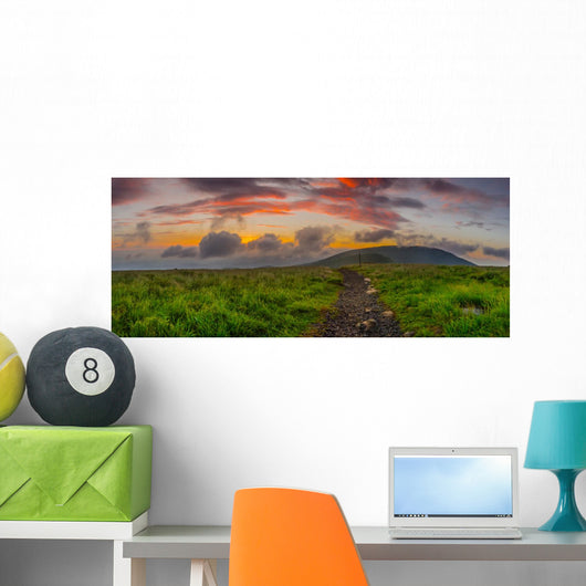 Sunrise round Bald Panorama Wall Decal