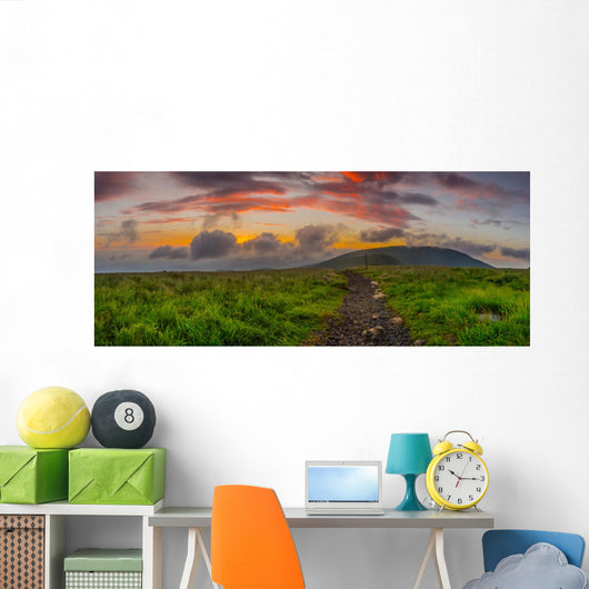 Sunrise round Bald Panorama Wall Decal