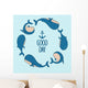 Nautical Dancing Whales Wall Decal