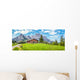 Swiss Alps with Cabin Landscape Wall Decal