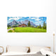 Swiss Alps with Cabin Landscape Wall Decal