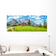Swiss Alps with Cabin Landscape Wall Decal