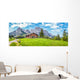 Swiss Alps with Cabin Landscape Wall Decal