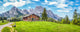 Swiss Alps with Cabin Landscape Wall Decal