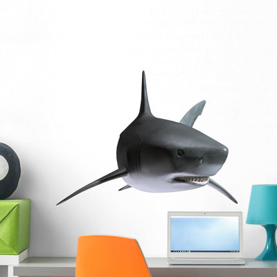 Shark 3D Render Wall Decal shown on a wall