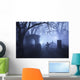 Misty Overgrown Cemetery Wall Decal