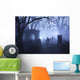Misty Overgrown Cemetery Wall Decal