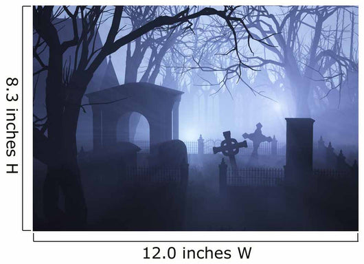 Misty Overgrown Cemetery Wall Decal