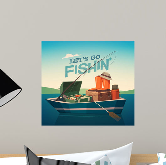Fishing Boat Vector Illustration Wall Decal
