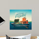 Fishing Boat Vector Illustration Wall Decal