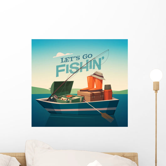 Fishing Boat Vector Illustration Wall Decal