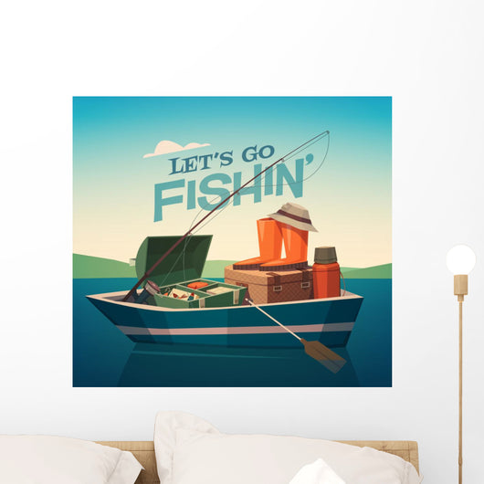 Fishing Boat Vector Illustration Wall Decal