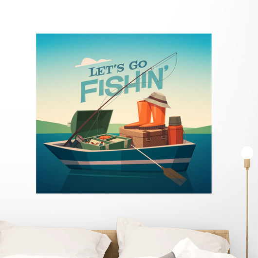 Fishing Boat Vector Illustration Wall Decal