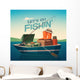 Fishing Boat Vector Illustration Wall Decal
