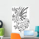 European Dragon Lineart Wall Decal