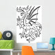 European Dragon Lineart Wall Decal