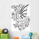 European Dragon Lineart Wall Decal