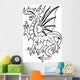 European Dragon Lineart Wall Decal