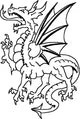 European Dragon Lineart Wall Decal