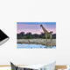 Giraffe Sunset Wall Decal