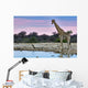 Giraffe Sunset Wall Decal