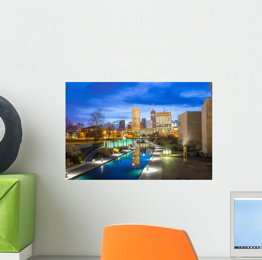 Downtown Indianapolis Skyline Evening Wall Decal