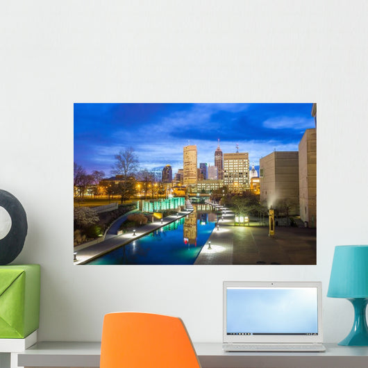 Downtown Indianapolis Skyline Evening Wall Decal