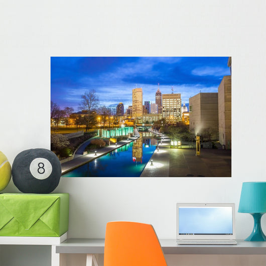 Downtown Indianapolis Skyline Evening Wall Decal