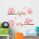 Cut Owl and Branches Wall Decal Sticker Set