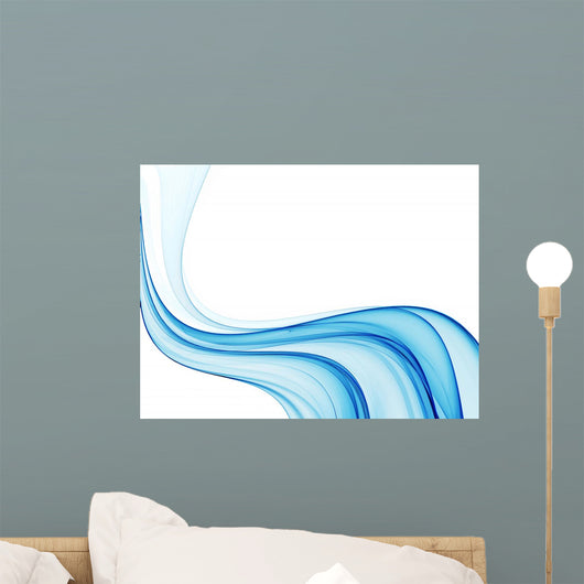 Blue Abstract Wavy Lines Wall Decal
