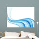 Blue Abstract Wavy Lines Wall Decal