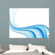Blue Abstract Wavy Lines Wall Decal