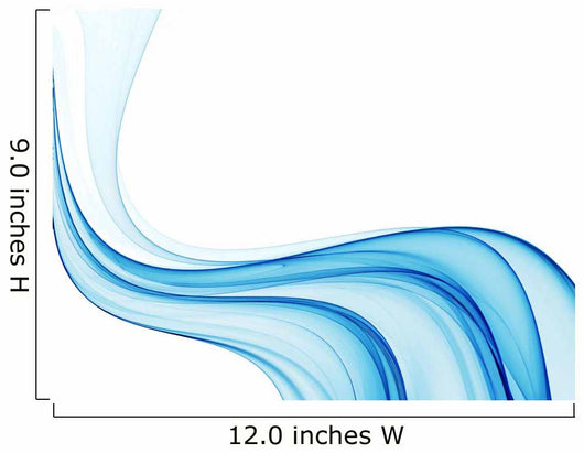 Blue Abstract Wavy Lines Wall Decal
